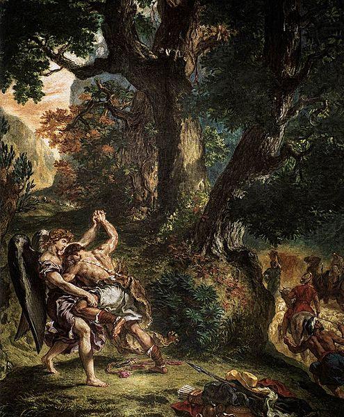 Jacob Wrestling with the Angel, Eugene Delacroix